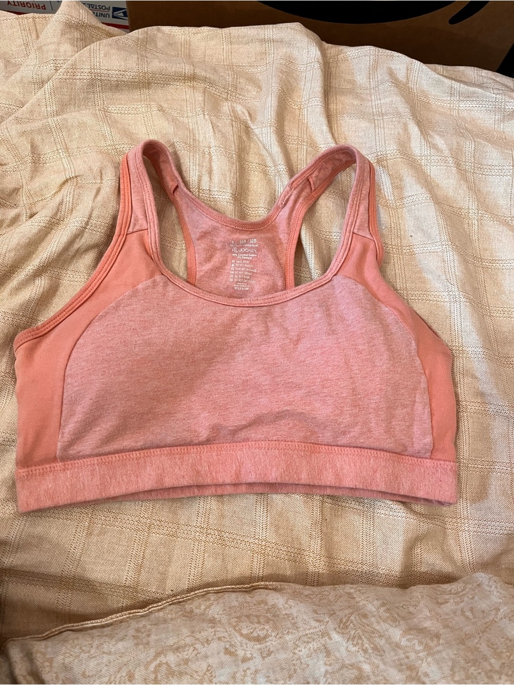 Jockey Pink Racerback Sports Bra - Soft Heathered Pink